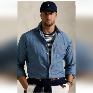 Polo Ralph Lauren Men's Big & Tall Indigo Chambray Shirt